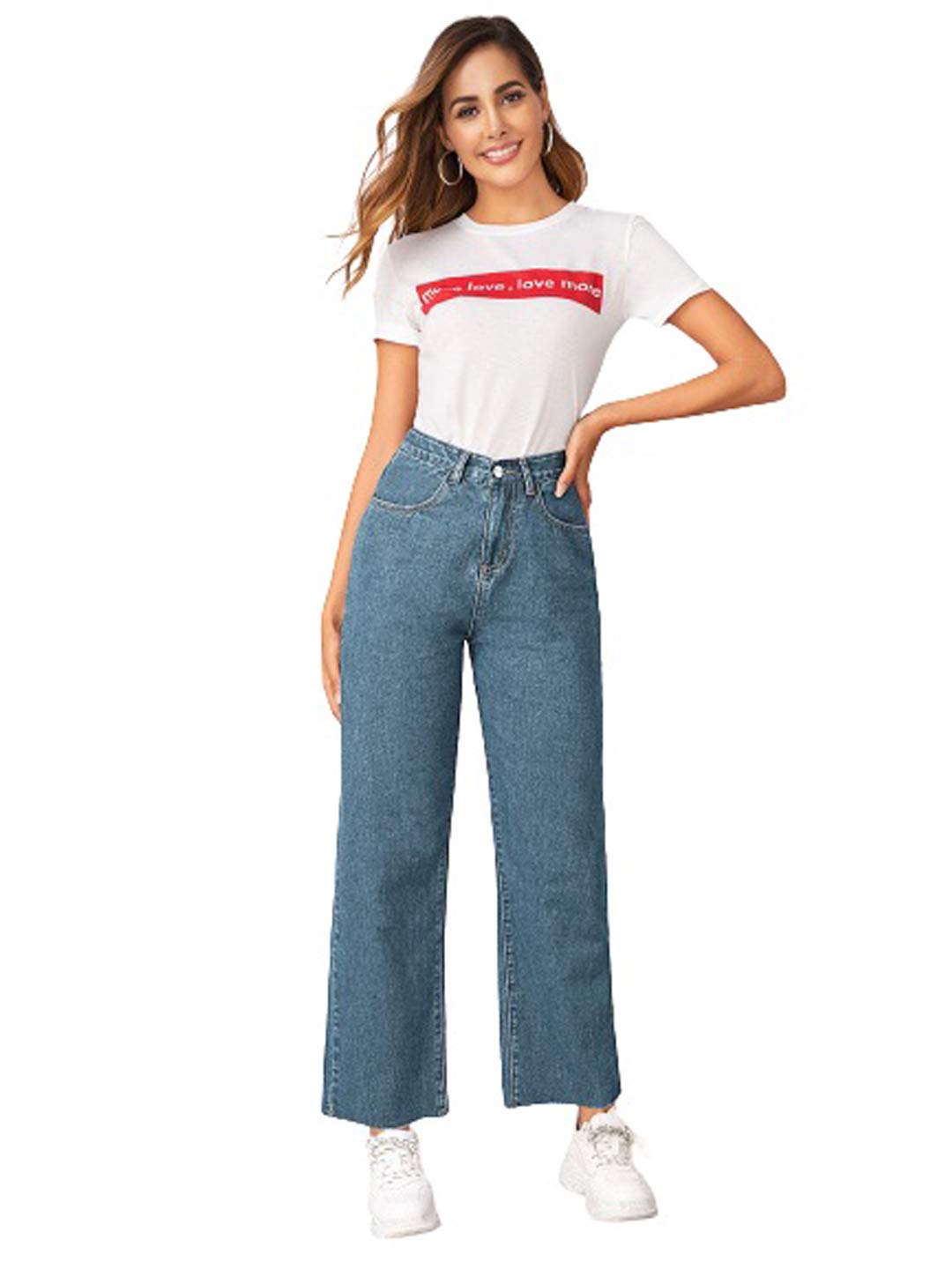 KOTTY Women High Rise Cotton Lycra Blend Ankle Length Jeans