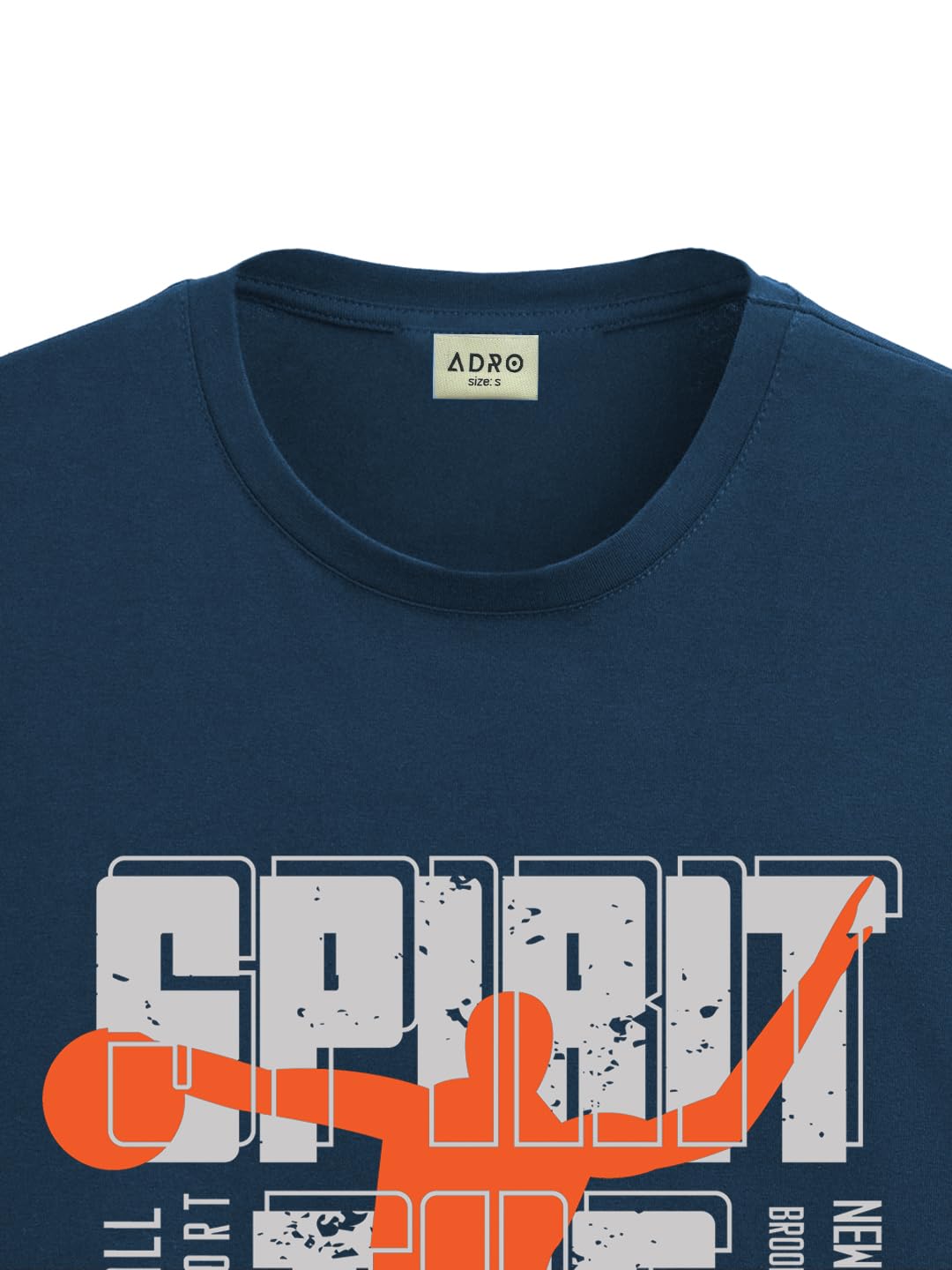 ADRO Sports Design Printed T-Shirt for Men - 100% Cotton, Regular Fit, Soft Breathable Fabric. (RN23-M-SPR-SB_Teal)