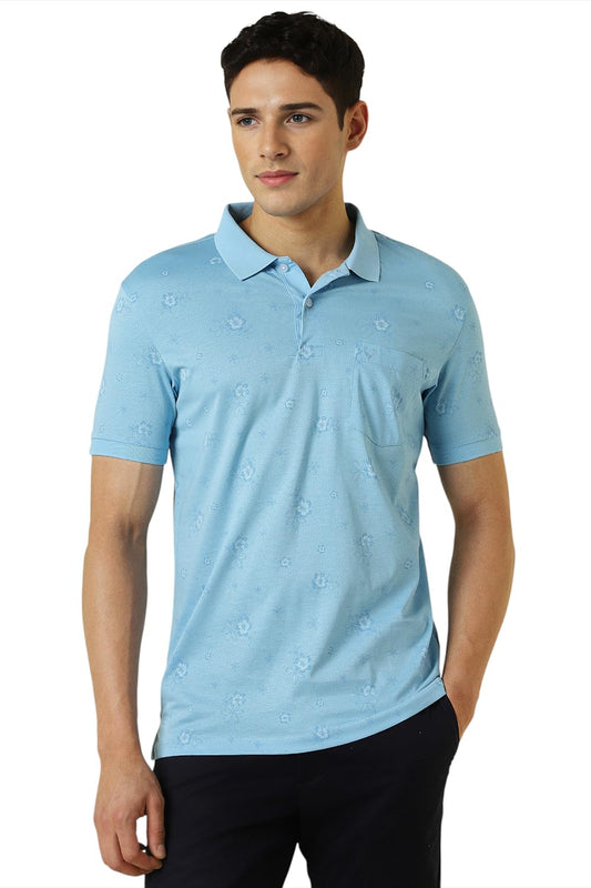 Allen Solly Men Printed Casual Cotton Polo Shirt