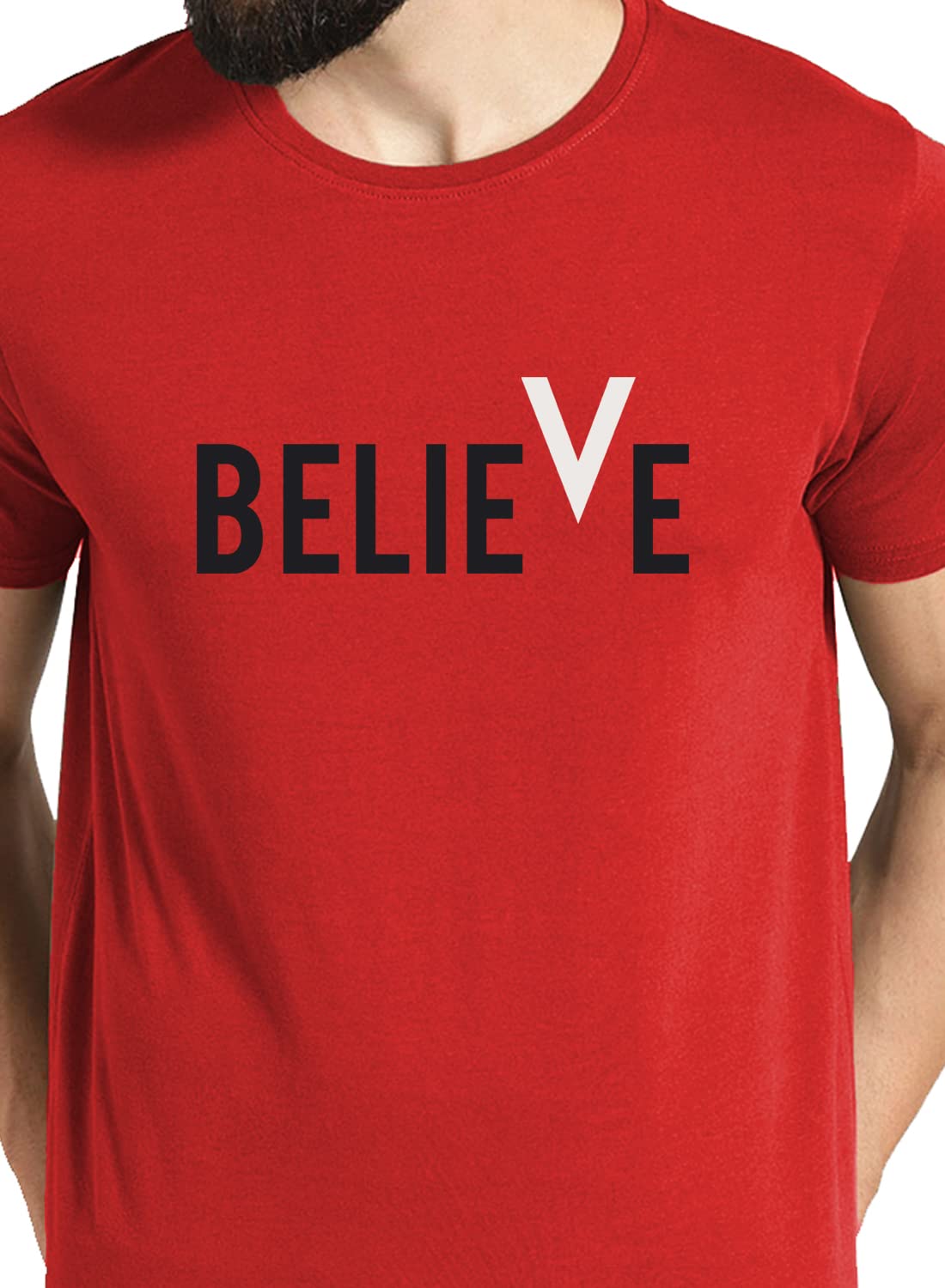 ADRO Men's Believe Design Printed T-Shirt (2XL)