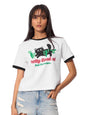 The Souled Store Originals: Bad Decisions Women and Girls Short Sleeves Round Neck Cotton Relaxed Fit T-Shirts White