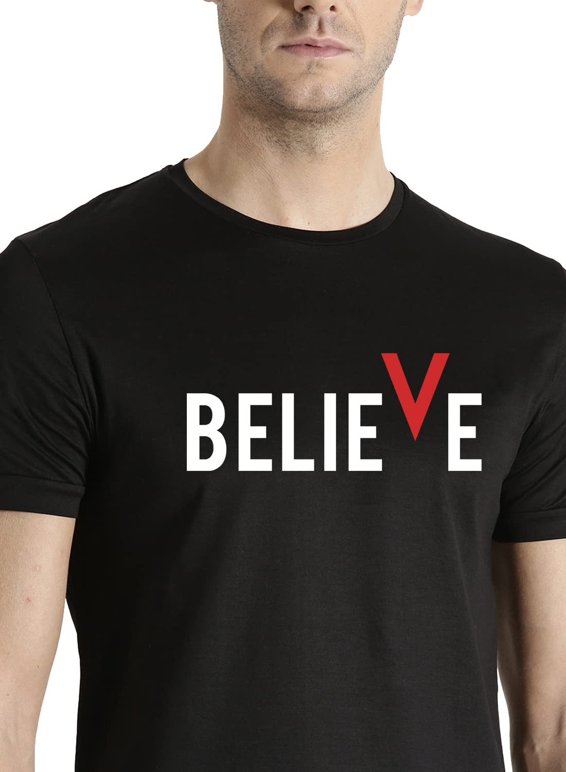 ADRO Men's Believe Design Printed T-Shirt (2XL)