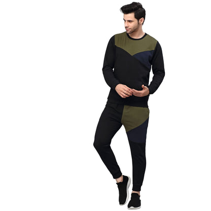 Rigo Round Neck Full Sleeve Terry Track Suit For Men | Regular Fit Plus Sizes Tracksuit for Mens | Co-ord Set For Men