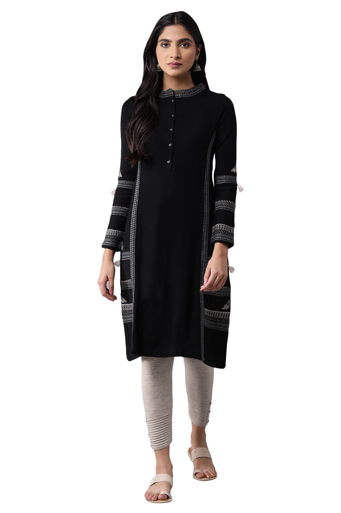 W for Woman Acrylic Women A-Line Winter Regular Kurta