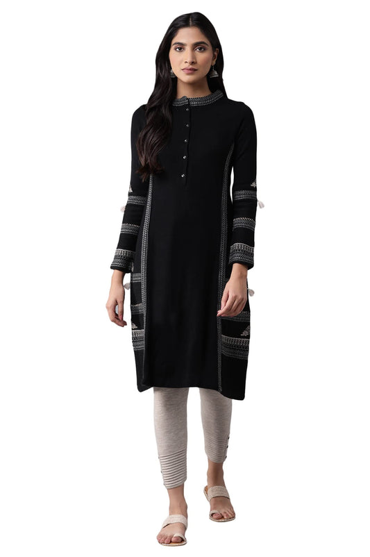 W for Woman Acrylic Women A-Line Winter Regular Kurta