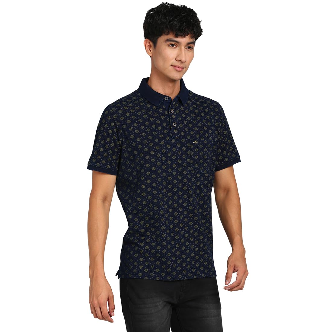 Turtle Men 100% Cotton Indigo Slim Fit Navy Polo T-Shirt