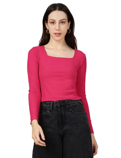 Fyltr WomenS Solid Regular Fit T Shirt (Fylss25Wkt-1002_Fuschia