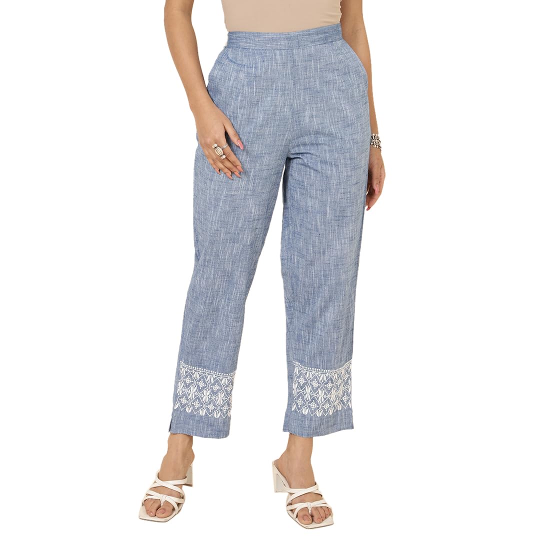 Fabindia Women's Relaxed Casual Pants (20052929_Grey