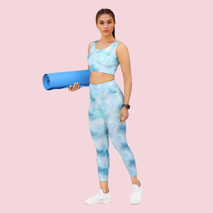 Enamor Womens Polyester Wire Free Casual Padded Sports Bra (A204_Galaxy Splatter PRT