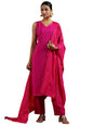 Libas Womens Silk Blend Kurta Sets (35610_Red
