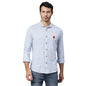 Thomas Scott Mens Solid Slim Fit Casual Shirt with Spread Collar and Full Sleeve Lt Blue