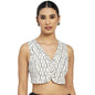 Fabindia Women Ikat Woven Sleeveless Blouse Cotton_38 White Large
