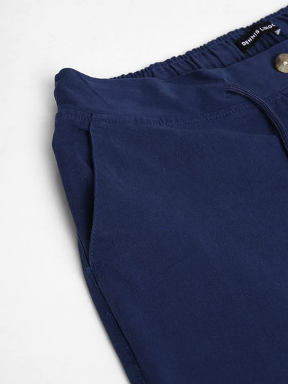Dennis Lingo Mens Slim Fit Multi-Pocket Stretchable Cargo Trousers Denim Blue