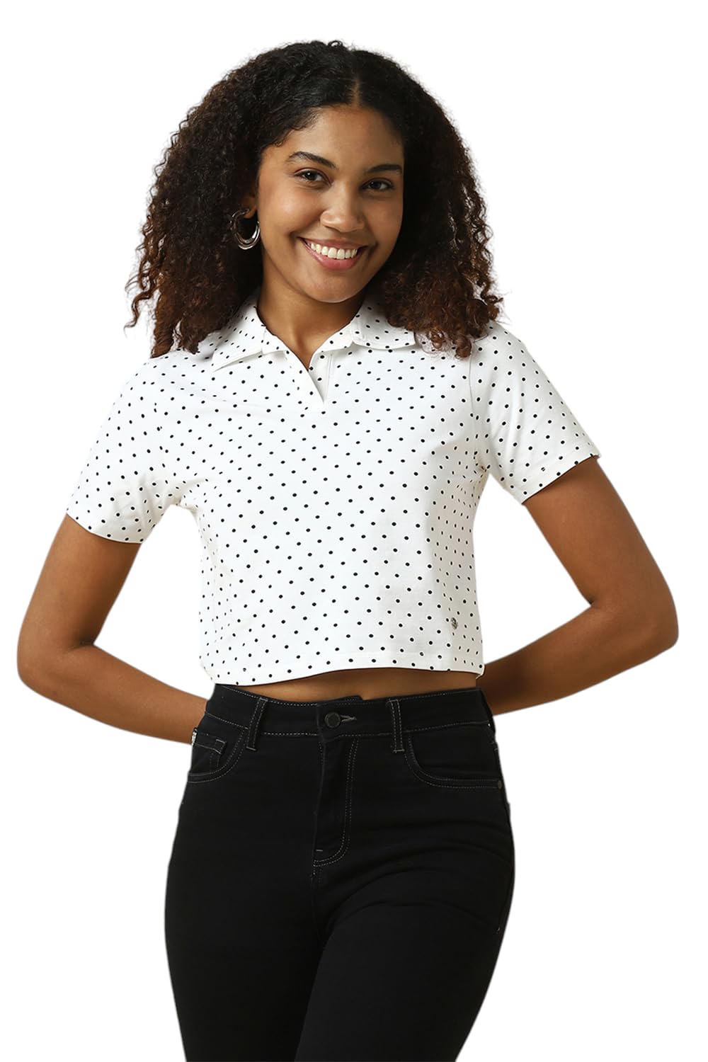 Allen Solly Women Regular Fit Casual Cotton Short Sleeve Polo Shirt