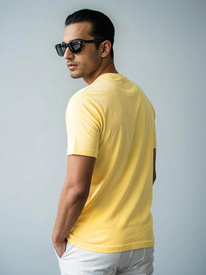 ADRO Triangle Mens Printed T-Shirt (RNR-M-TKT-LY_Light Yellow)