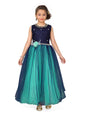 Aarika GirlS Polyester A-Line Maxi Dress (Dg-Ag-08_Blue_22)
