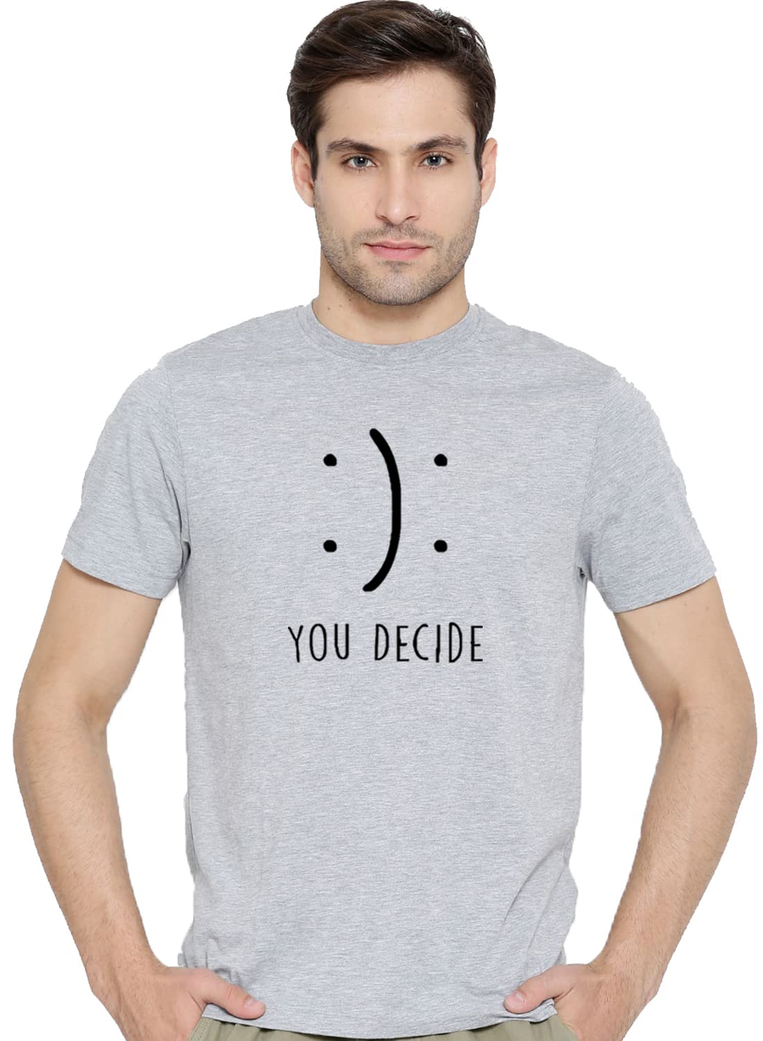 ADRO You Decide Mens Printed T-Shirts (RNR-M-DEC-GR_Grey)