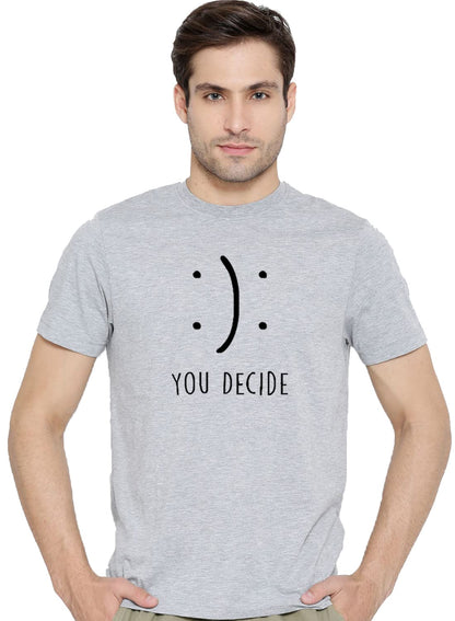 ADRO You Decide Mens Printed T-Shirts (RNR-M-DEC-GR_Grey)