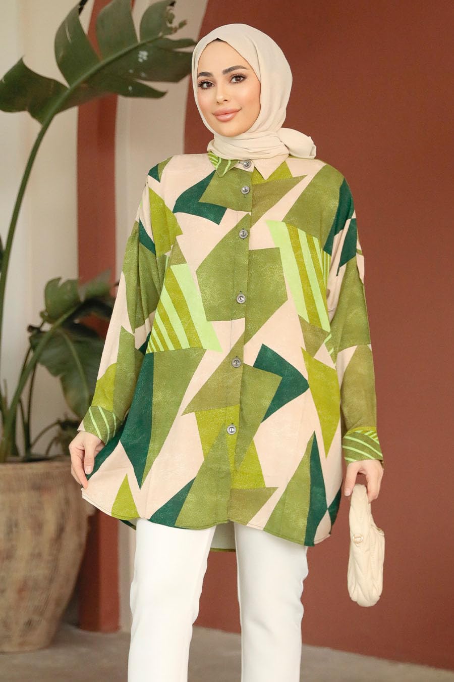 Gufrina WomenS Rayon Dress With Long Puff Sleeves Mandarin Collared Neck Tie Die Printed A-Line Style Regular Fit And Knee Leng