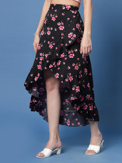 OOMPH! Long Skirts for Women Black - msk051