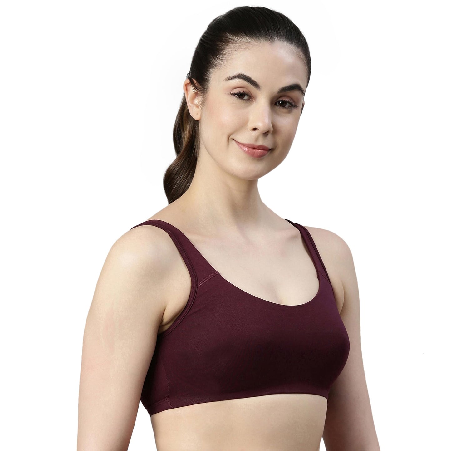 Enamor SB06 Low Impact Bra - Non-Padded, Wirefree & High Coverage