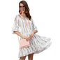 Ishin WomenS Rayon White Embroidered A-Line Dress