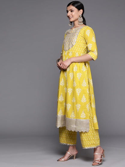 Libas WomenS Pure Cotton Kurta Sets (34252_Mustard