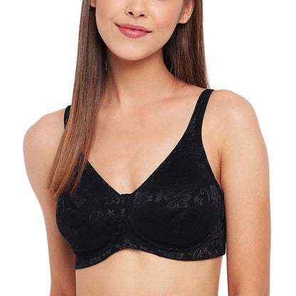 Enamor F135 Minimiser Full Support Bra - Non-Padded Wirefree High Coverage - Black