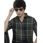 The Indian Garage Co Green Regular Fit Cutaway Collar Checkered Long Sleeves Shirt