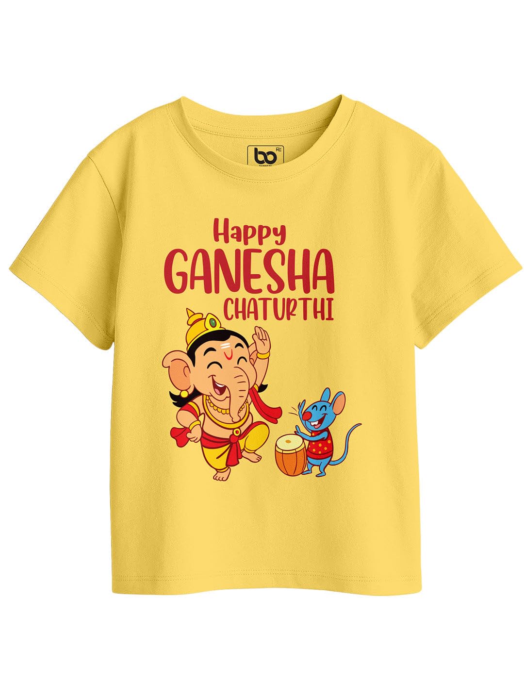 Bon Organik Girls Regular Fit T-Shirt (BON15099_G_Yellow