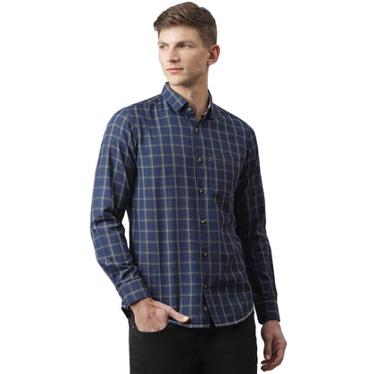 Thomas Scott Checkered 100% Cotton with Spread Collar Casual Shirts for Mens