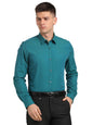 Turtle Men 100% Cotton Slim Fit Solid Full Sleeve Formal Shirt Green