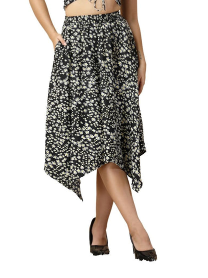 OOMPH! Long Skirts for Women Black - msk173