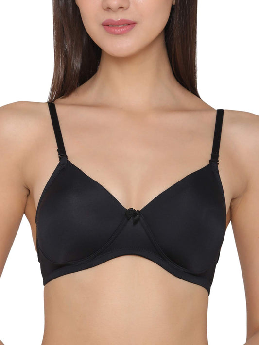 Clovia Womens Padded Non-Wired Multiway T-Shirt Bra (BR1592P13_Black_38D)