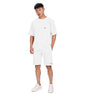 SHODOX Mens Round Neck Solid Relaxed Fit Tshirt and Short Co-ords Set for Mens (Pack of 1) White