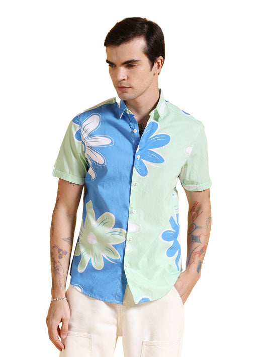 The Indian Garage Co Mens Slim Fit Shirt (0823-SHPPPR-02-01_Blue