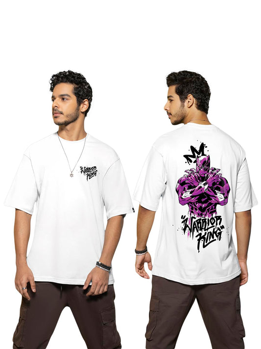 Bewakoof Mens Cotton Graphic Printed Oversized T-Shirt_521402_White_S