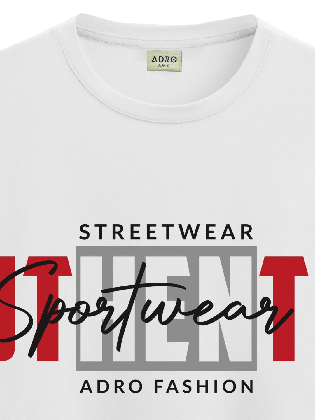 ADRO Men's Graphic Printed 100% Cotton T-Shirt - Regular Fit, Printed T-Shirts for Men (RN24-SPT-WH_White)