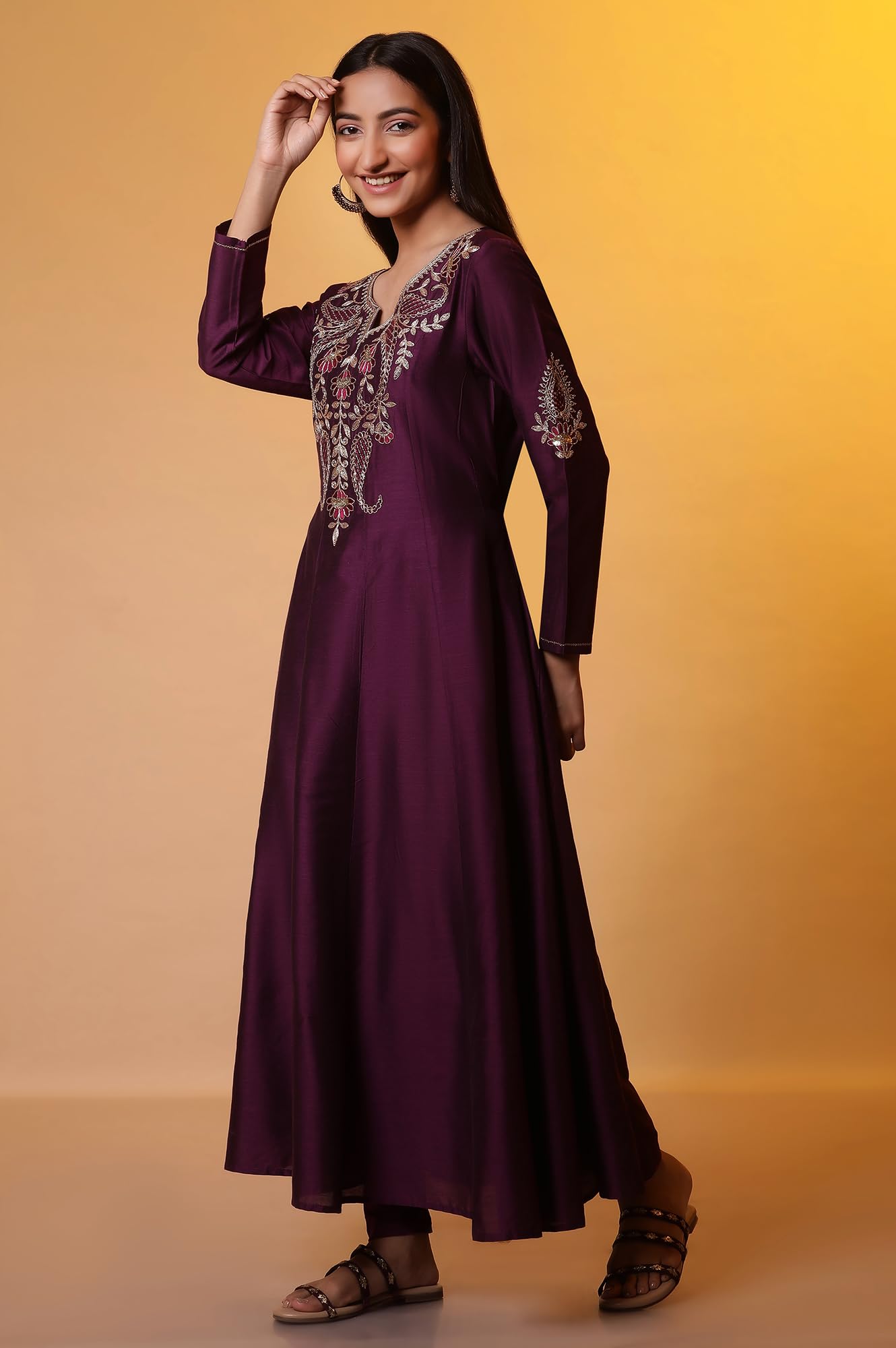 Aurelia Women's Solid Rayon Kurta Set with Tight & Dupatta