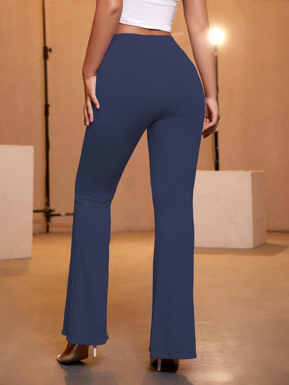 AVANOVA Navy Blue Womens Yoga Dress Pants Stretchy Work Slacks Business Casual Office Flare Bell-Bottom/Boot-Cut Elastic Waist