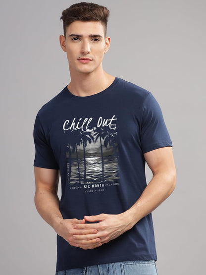 ADRO Mens Nature Graphic Tshirt - Premium Cotton T-Shirt with Stunning Nature Design - Best for Outdoor Enthusiasts Print Navy B
