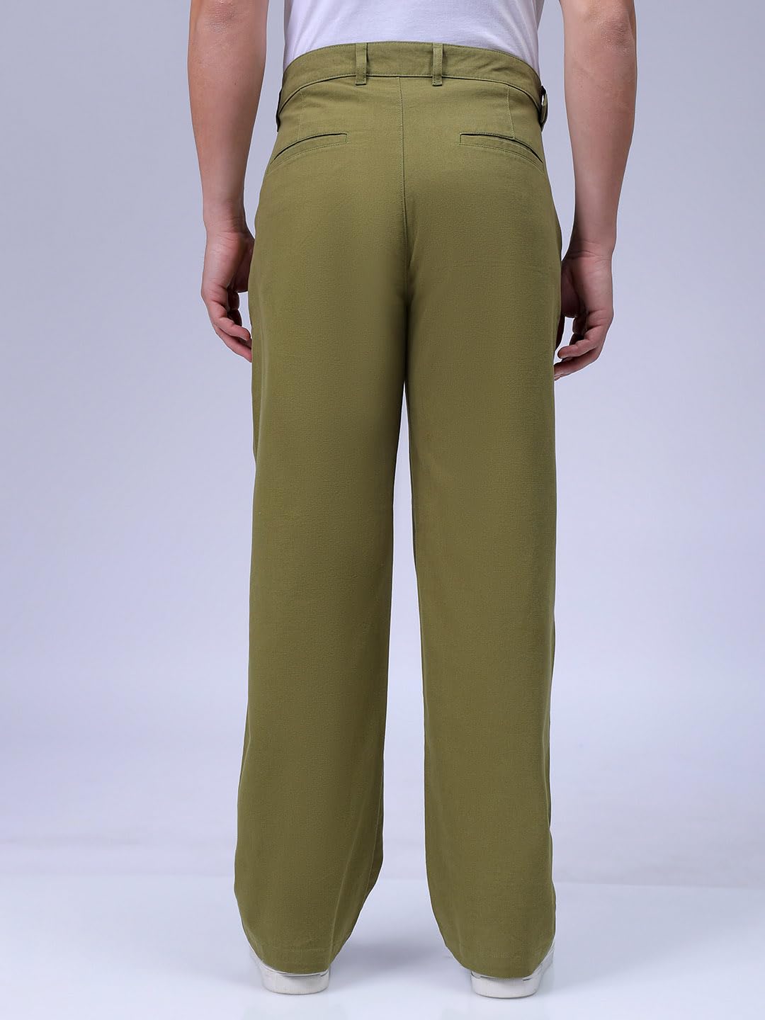 The Indian Garage Co Men Baggy Solid Mid-Rise Trousers