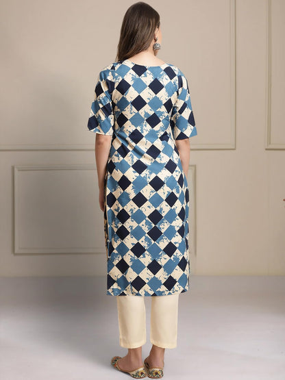 Tee Projekt Printed Crepe Kurti & Pant Set For Women Festival Wear Stylish Kurta Set