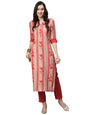 GoSriKi Women's Cotton Blend Straight Printed Kurta with Pant (Dania-Nw-GS)