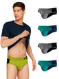 XYXX Mens Underwear Dualist IntelliSoft Antimicrobial Micro Modal Brief Pack of 5 (Steel Grey & Black ; Navigate & Black Iris ;
