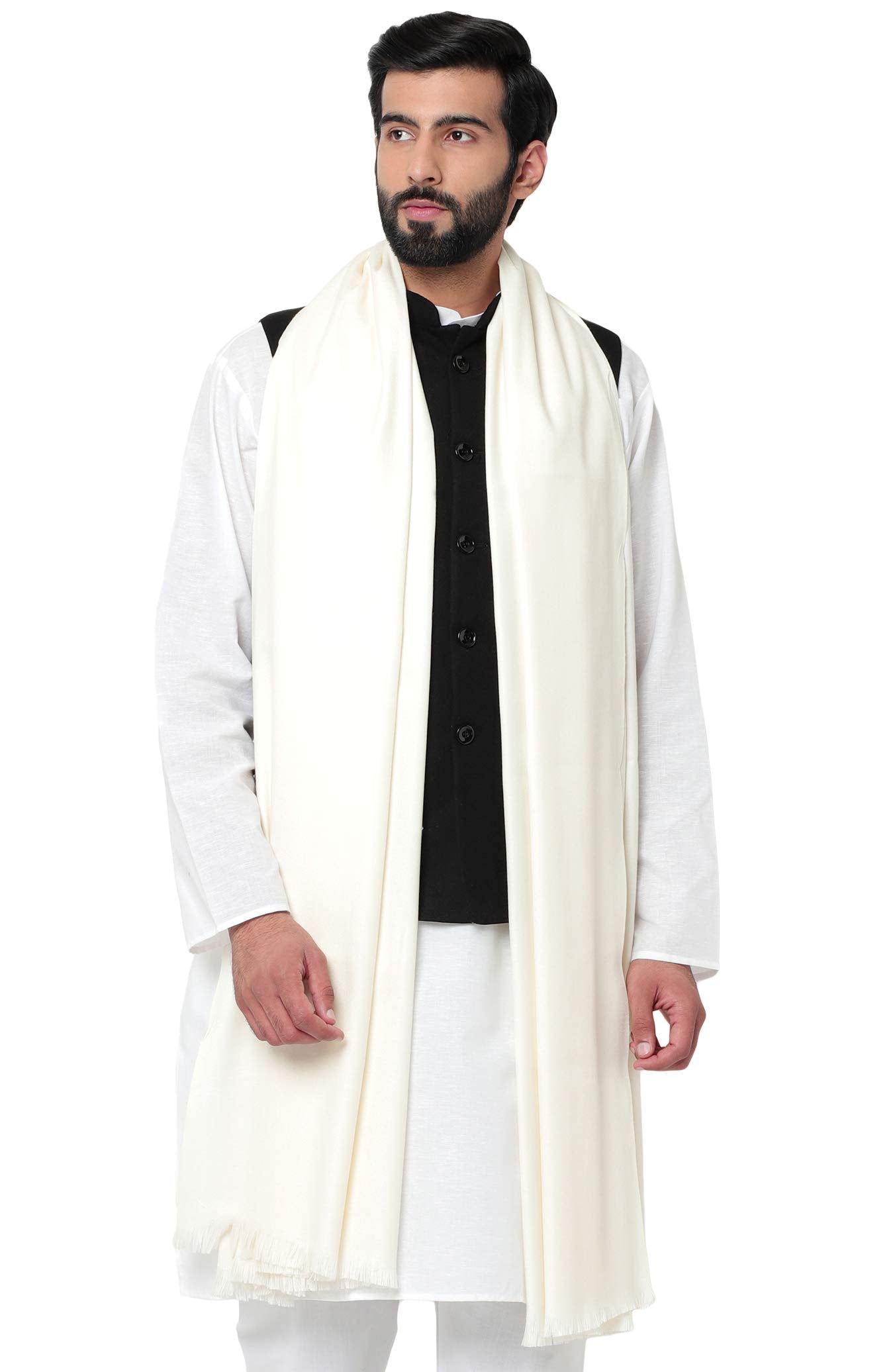 Weavers Villa Mens Plain Woollen Dhariwal Lohi/Shawl, 125cm x 250cm