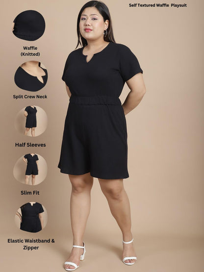 Rigo Cotton Plus Size Midi Jumpsuit | Slim Fit Stylish Western Playsuit | One Piece Dress for Women