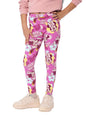 The Souled Store Official Disney: Bowtastic Printed Cotton Leggings for Girls Pink