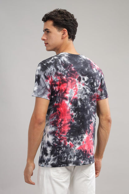 ADRO Mens Tie & Dye Regular Fit Cotton T-Shirt (TYE-01-BLK) Black