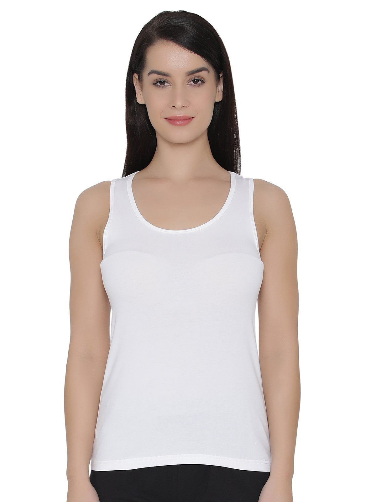 Clovia Womens Plain/Solid Shapewear Top (CM0008P18-XL_White_X-Large)